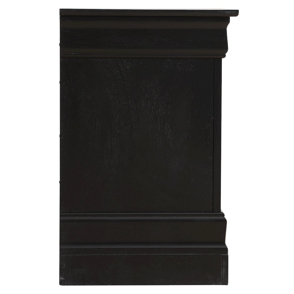 Glory Furniture Louis Phillipe Night Stand in Black Color