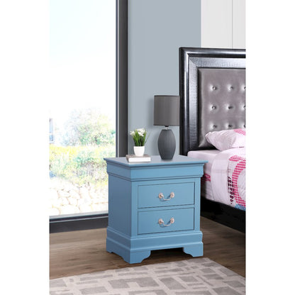 Glory Furniture Louis Phillipe   Nightstand, Blue