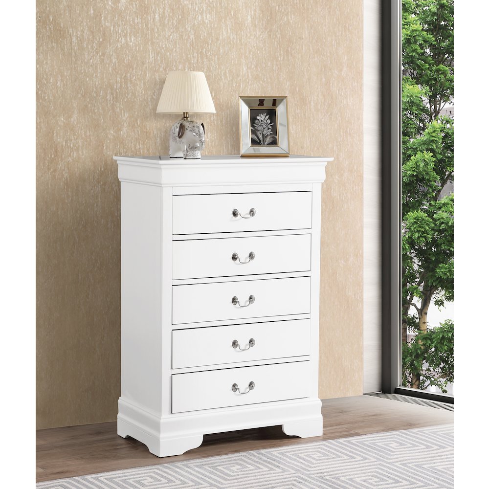 Glory Furniture Louis Phillipe   Chest, White