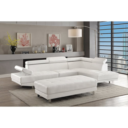 Glory Furniture Riveredge Sectional in White Color