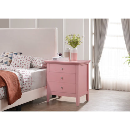 Glory Furniture Hammond Night Stand in Pink Color
