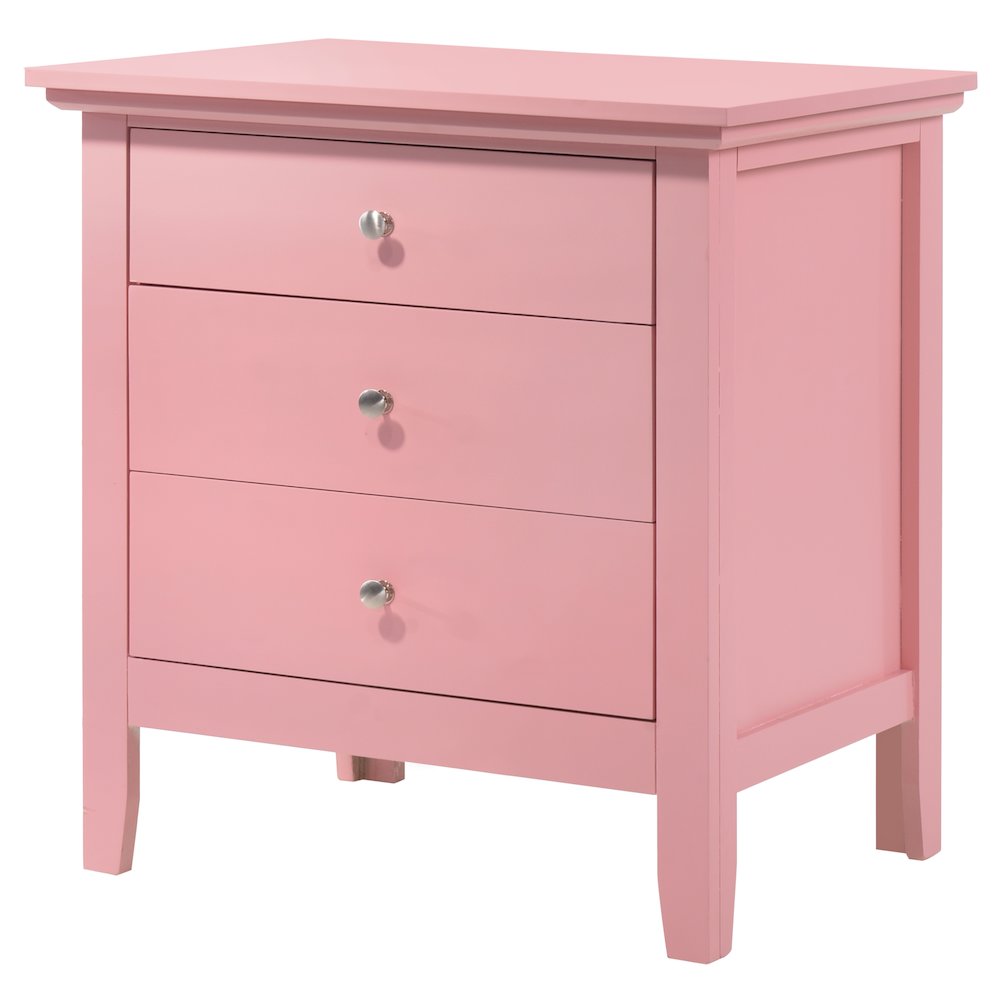 Glory Furniture Hammond Night Stand in Pink Color
