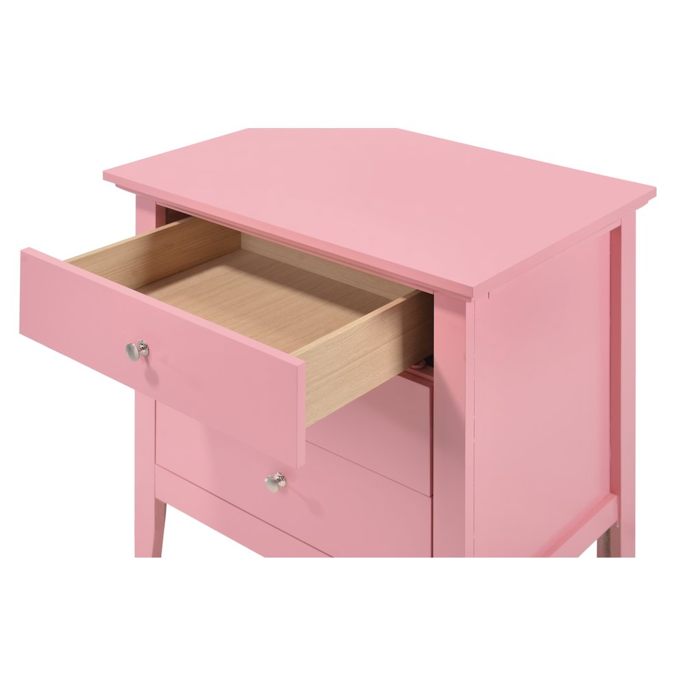 Glory Furniture Hammond Night Stand in Pink Color