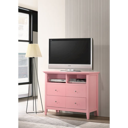 Glory Furniture Hammond Media Chest in Pink Color