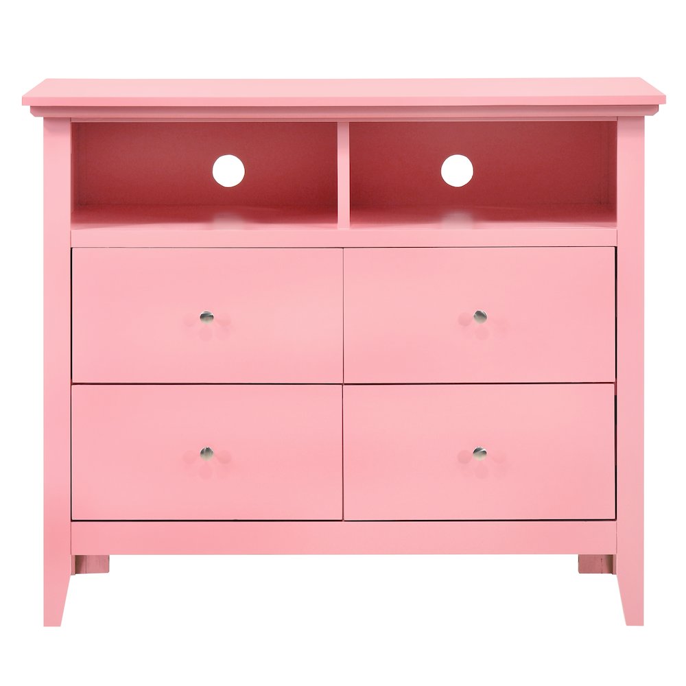 Glory Furniture Hammond Media Chest in Pink Color