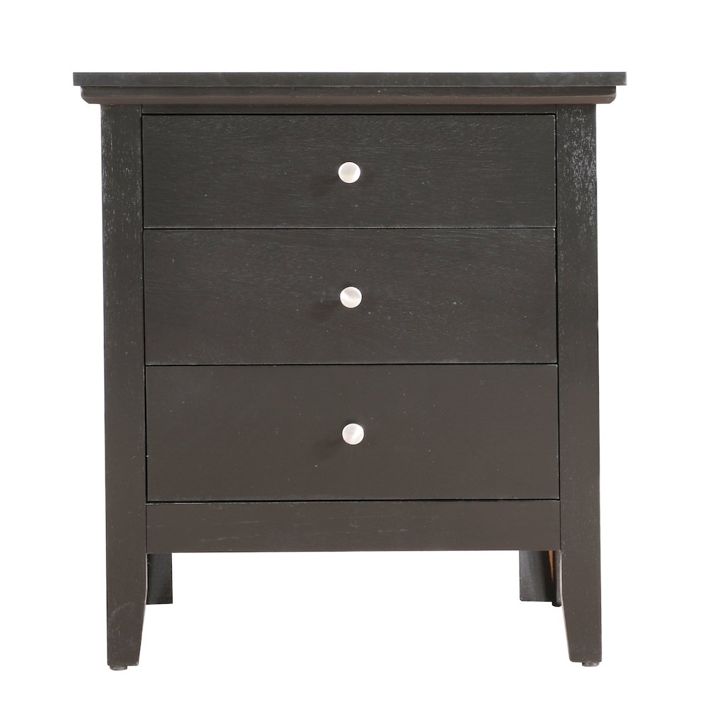 Glory Furniture Hammond   3 Drawer Nightstand, Black