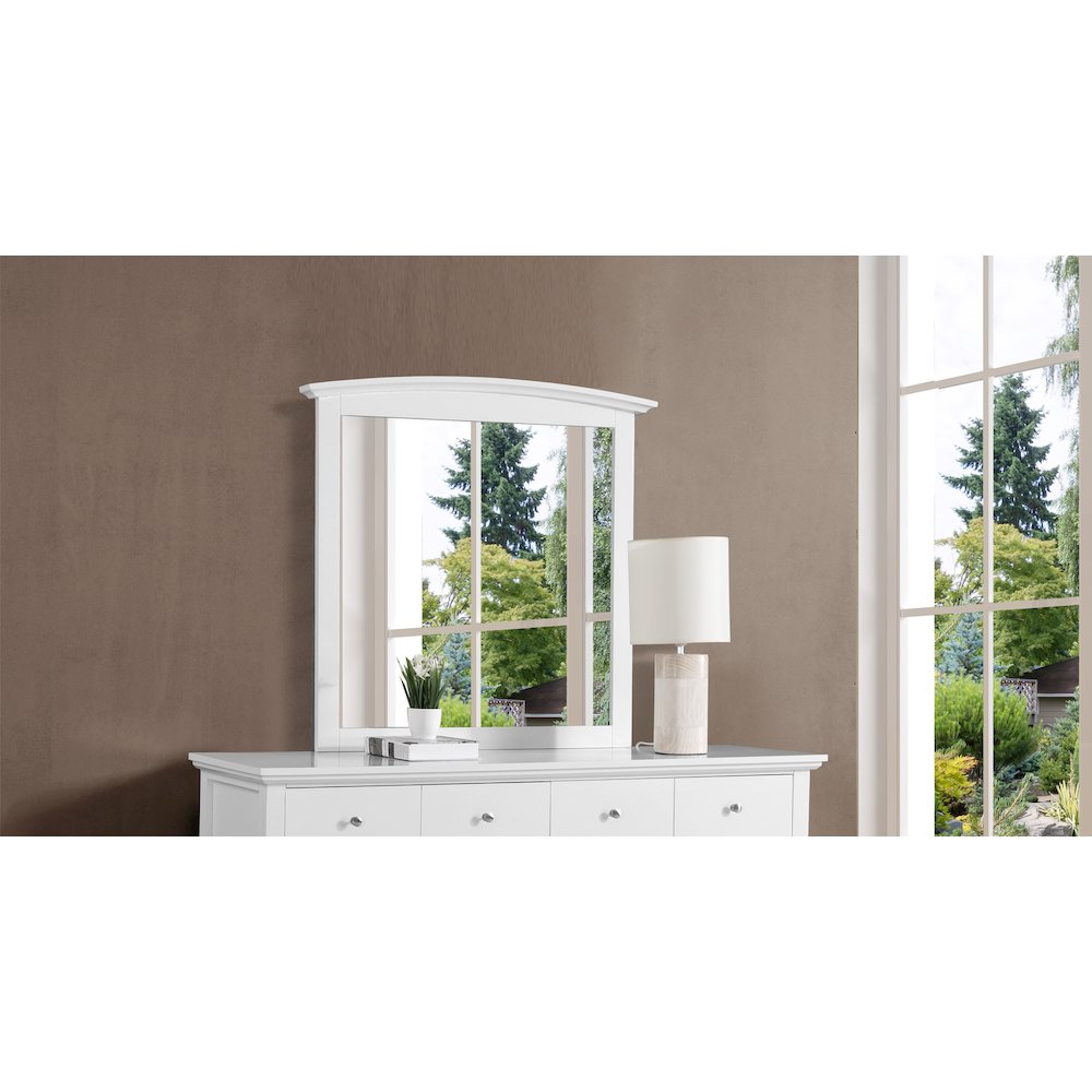 Glory Furniture Hammond   Arched Dresser Mirror, White