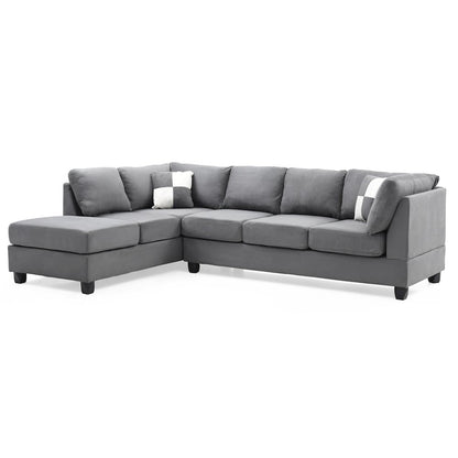 Glory Furniture Malone Sectional in Gray Color
