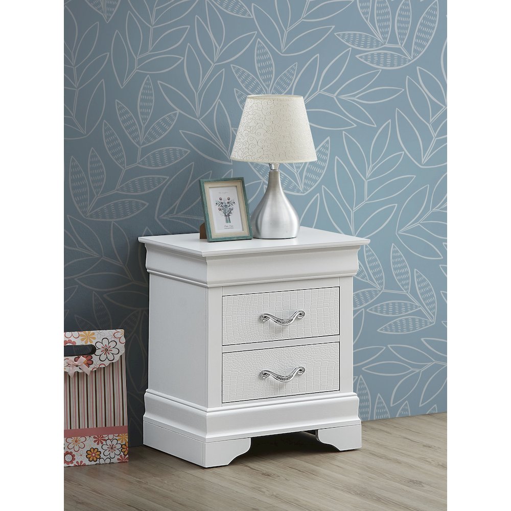 Glory Furniture Lorana Nightstand in White Color