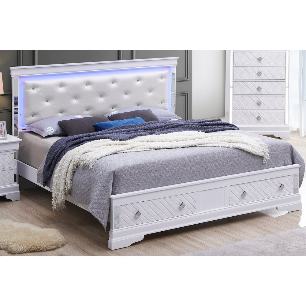 Glory Furniture Verona Queen Storage Bed in White Color