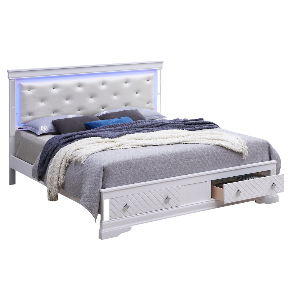 Glory Furniture Verona Queen Storage Bed in White Color