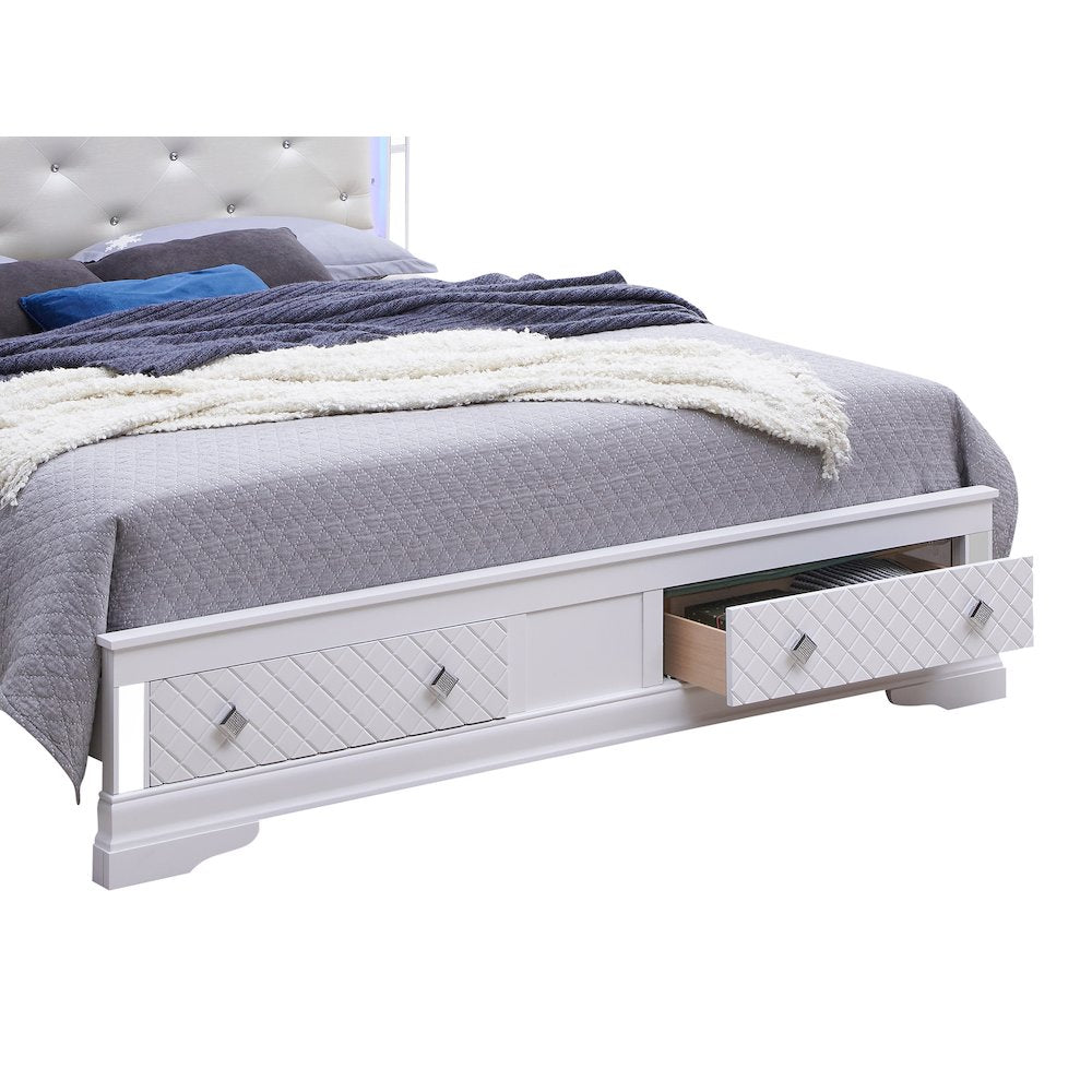 Glory Furniture Verona Queen Storage Bed in White Color