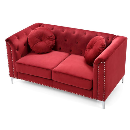 Glory Furniture Pompano Loveseat in Burgundy Color
