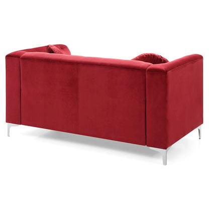 Glory Furniture Pompano Loveseat in Burgundy Color