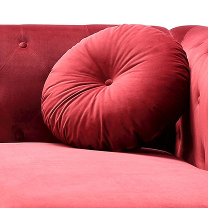 Glory Furniture Pompano Sofa Chaise in Burgundy Color