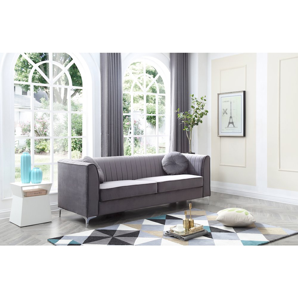 Glory Furniture Delray Sofa in Gray Color