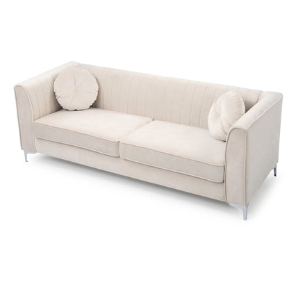 Glory Furniture Delray Sofa in Ivory Color