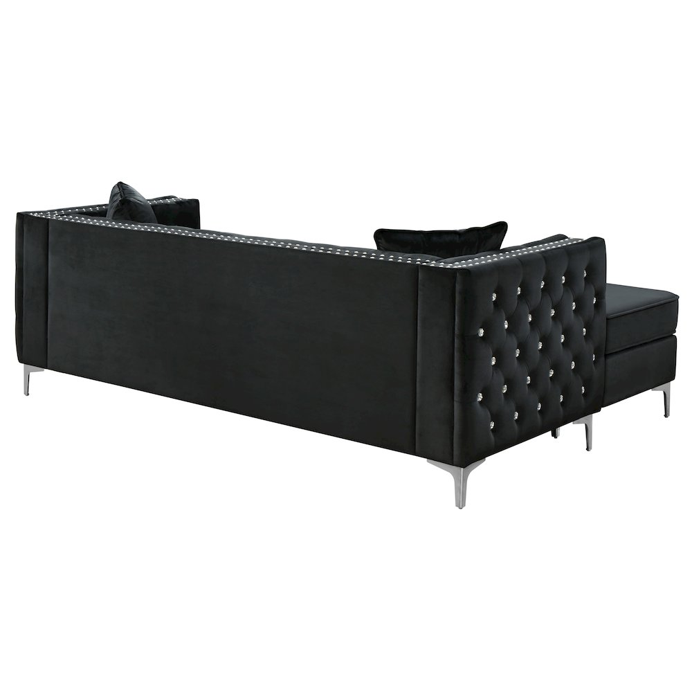 Glory Furniture Paige Sofa Chaise in Black Color