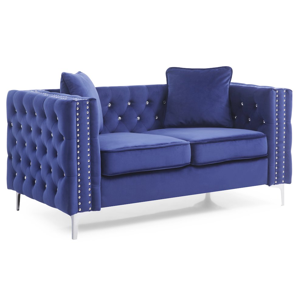Glory Furniture Paige Loveseat in Blue Color