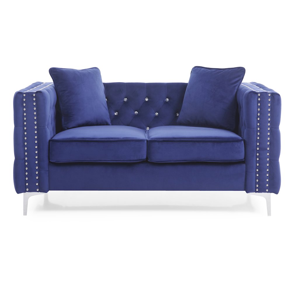 Glory Furniture Paige Loveseat in Blue Color