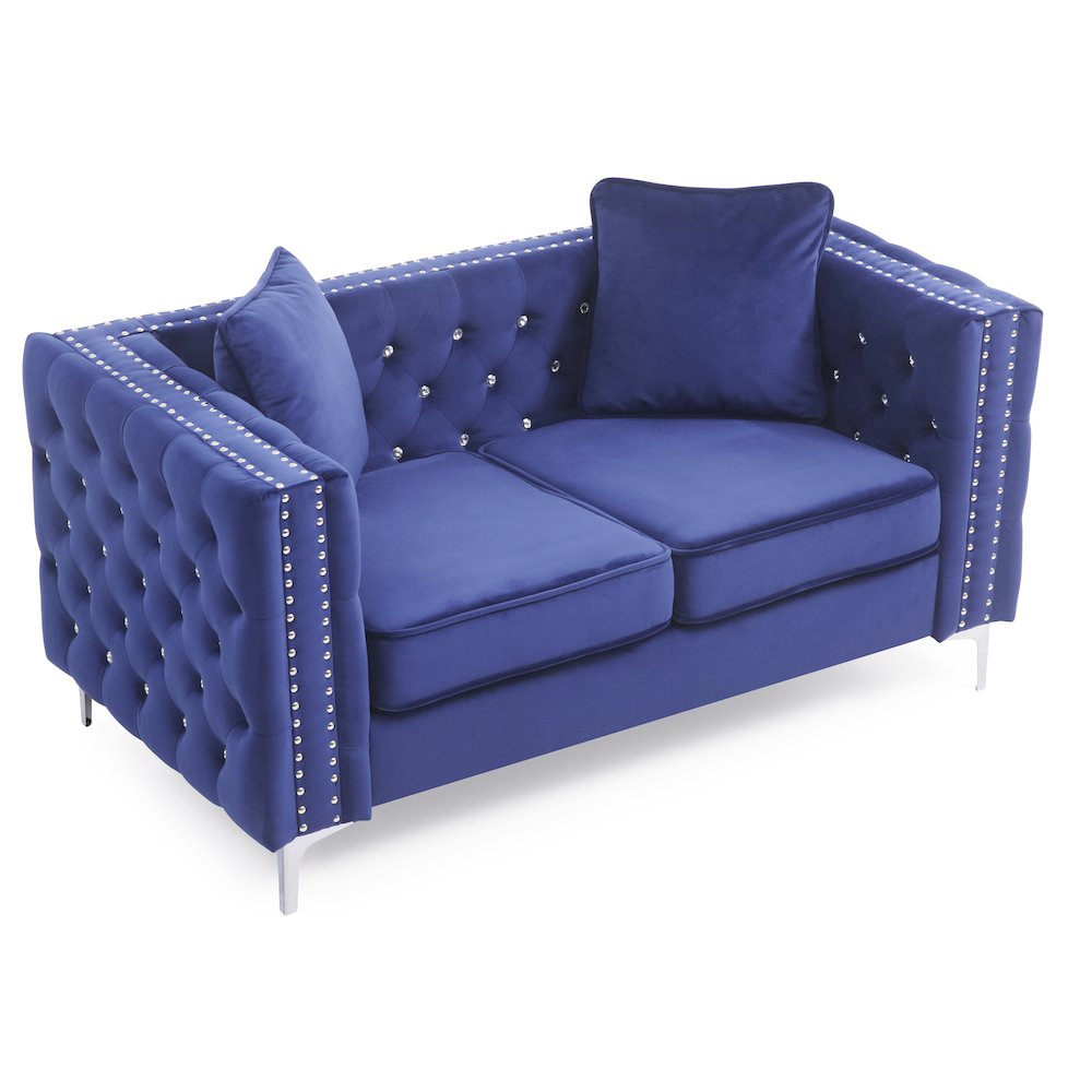 Glory Furniture Paige Loveseat in Blue Color
