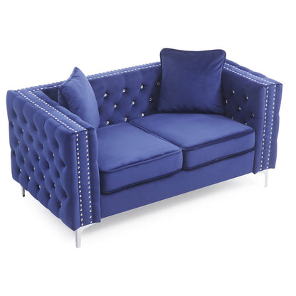 Glory Furniture Paige Loveseat in Blue Color