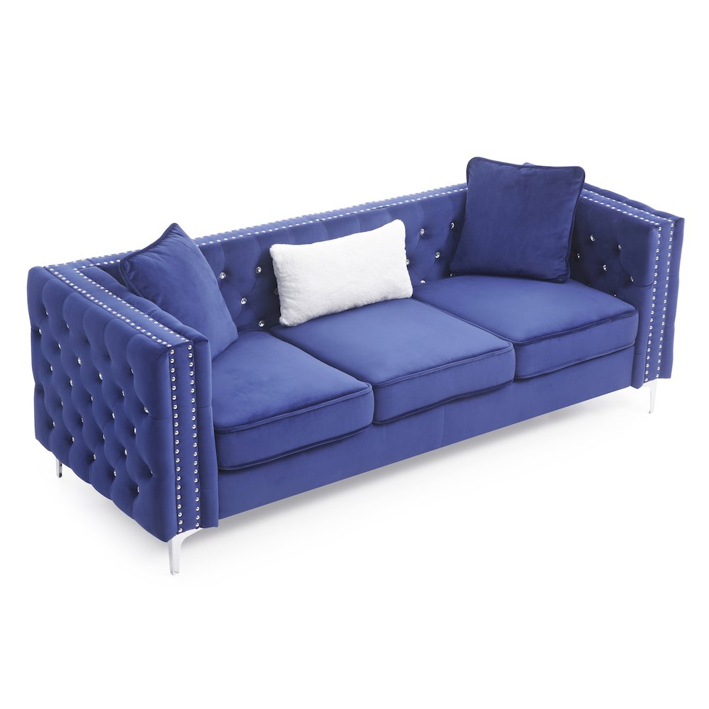 Glory Furniture Paige Sofa in Blue Color