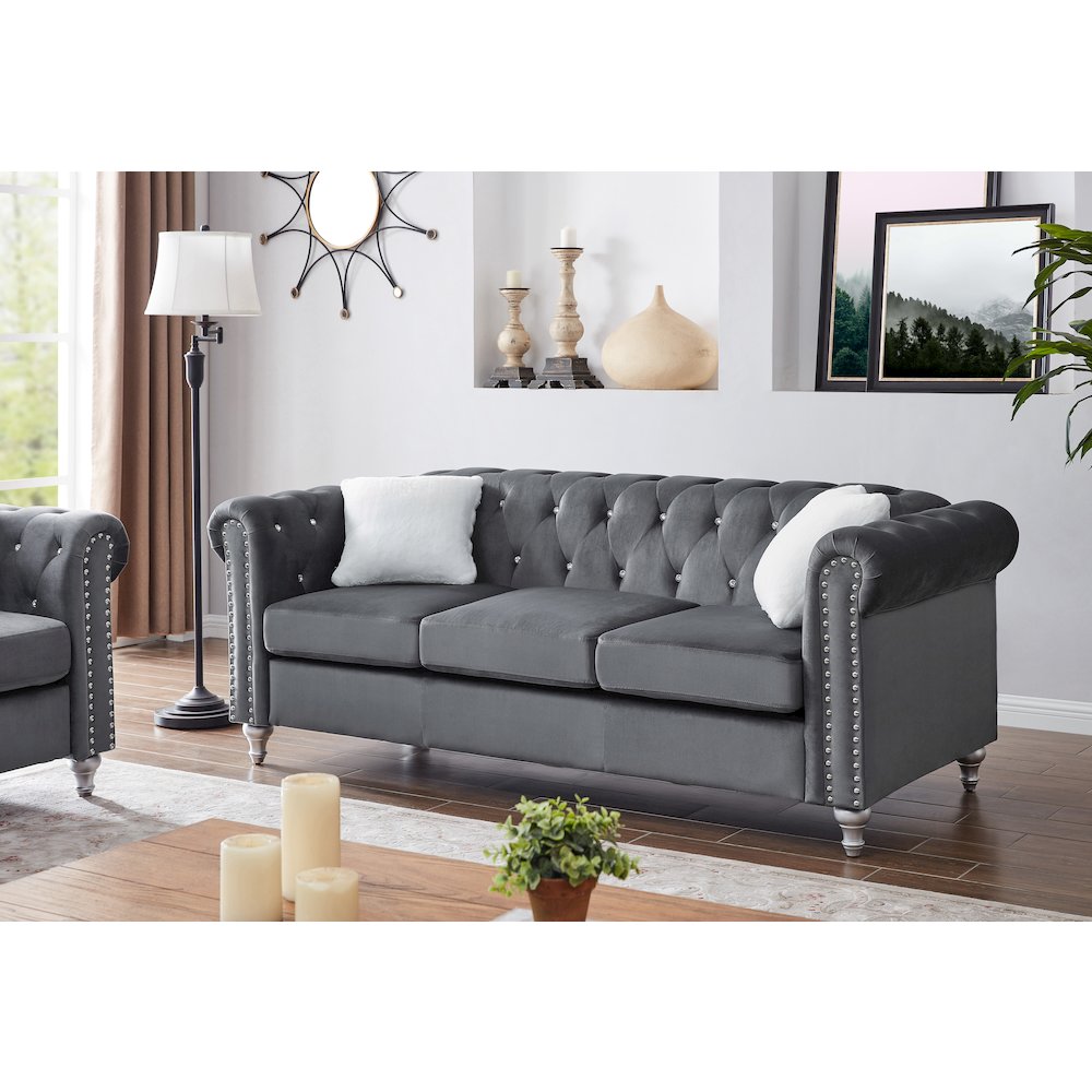 Glory Furniture Raisa Sofa in Gray Color