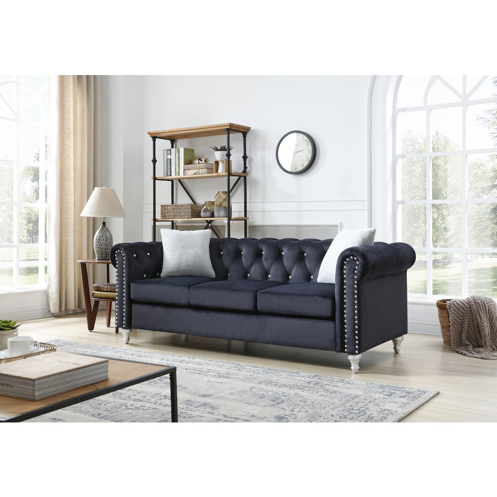 Glory Furniture Raisa Sofa in Black Color