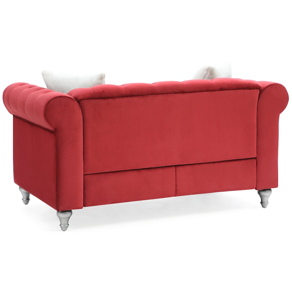 Glory Furniture Raisa Loveseat in Burgundy Color