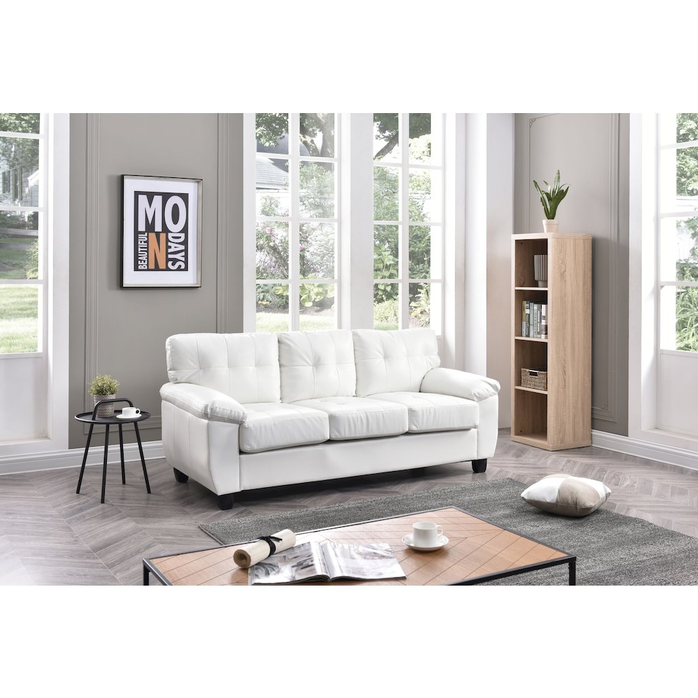 Glory Furniture Gallant Sofa in White Color