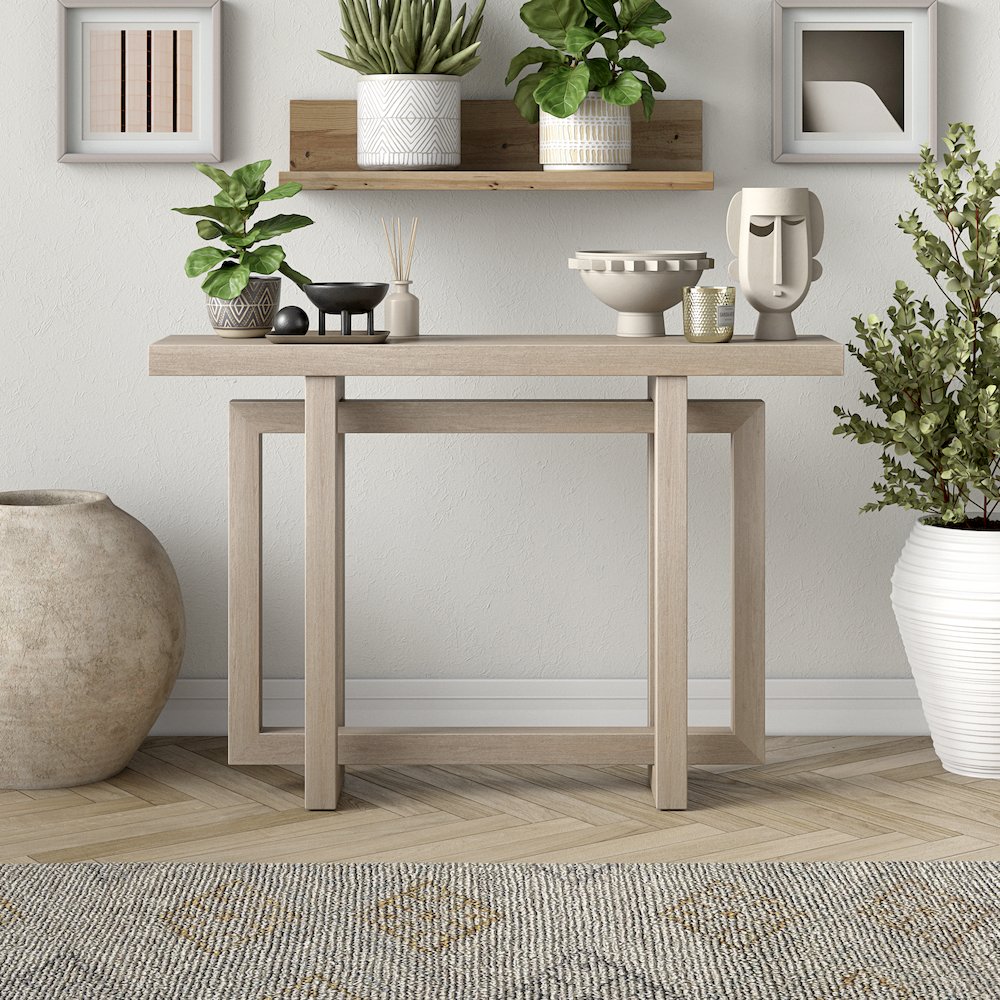 Breslow 44" Wide Rectangular Console Table in Alder White