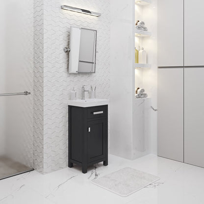 Mia 18 In. Integrated Ceramic Sink Top Vanity in Espresso