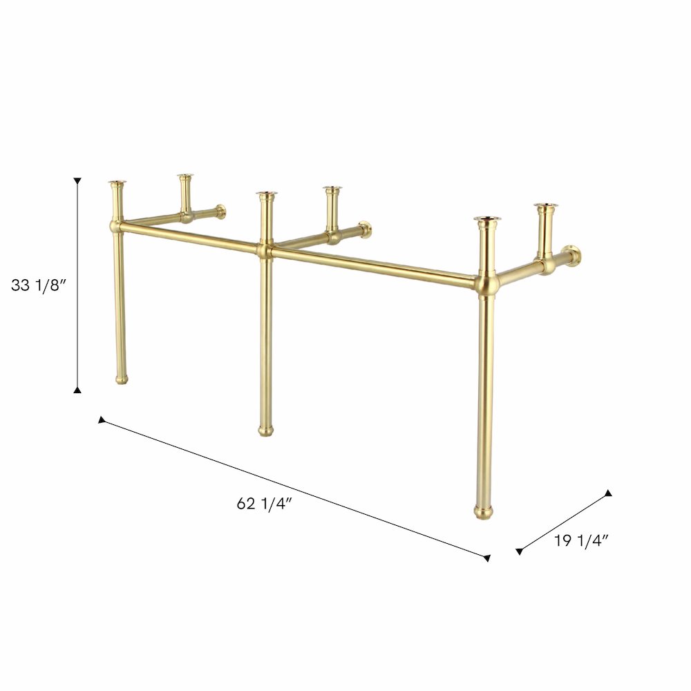 72 In. W. Double Wash Stand Only in Satin Gold Finish