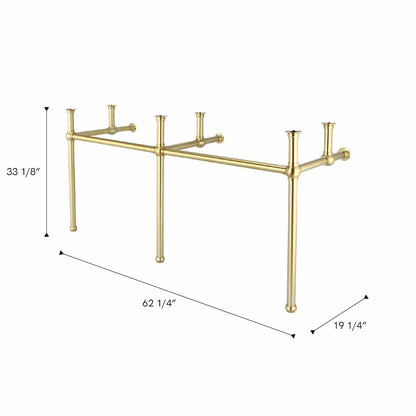 72 In. W. Double Wash Stand Only in Satin Gold Finish