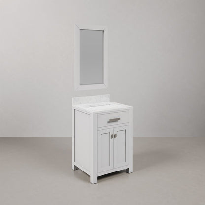 24 Inch Pure White Single Sink Bathroom Vanity