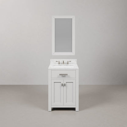 24 Inch Pure White Single Sink Bathroom Vanity