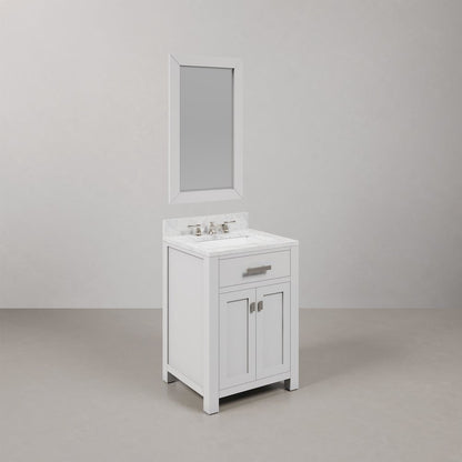 24 Inch Pure White Single Sink Bathroom Vanity