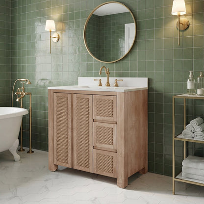Belmont 36 In. Single Sink Pre-Assembled Transitional Style Bathroom Vanity