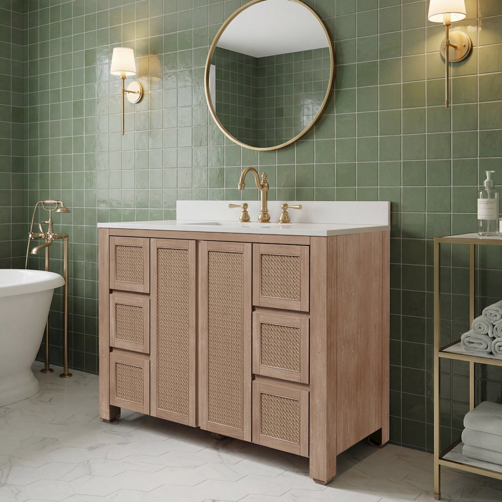 Belmont 48 In. Single Sink Pre-Assembled Transitional Style Bathroom Vanity