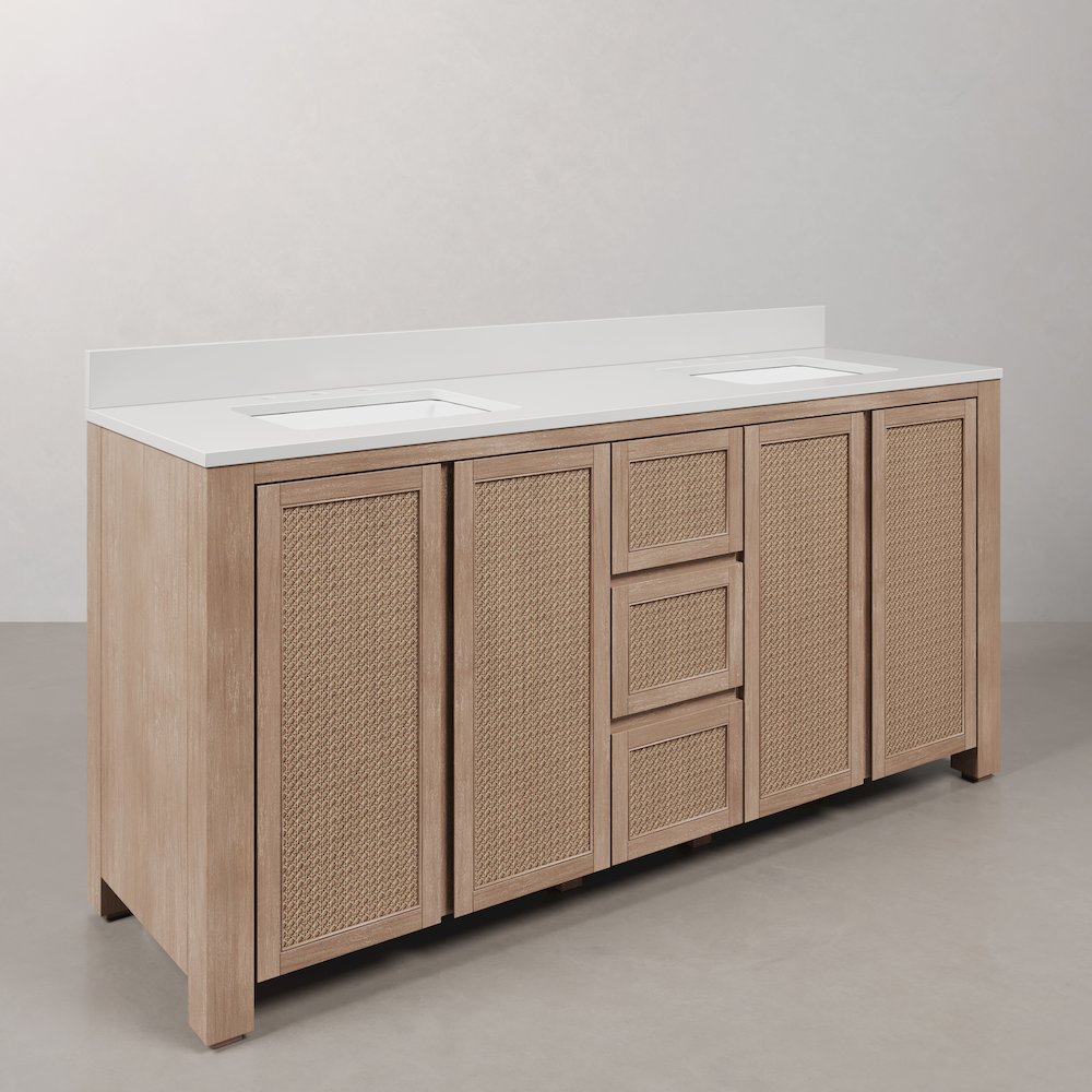 Belmont 72 In. Double Sink Pre-Assembled Transitional Style Bathroom Vanity