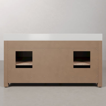 Belmont 72 In. Double Sink Pre-Assembled Transitional Style Bathroom Vanity