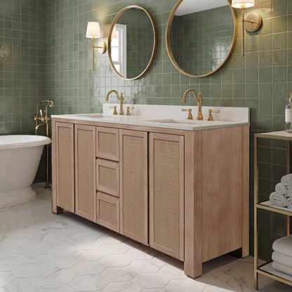 Belmont 72 In. Double Sink Pre-Assembled Transitional Style Bathroom Vanity