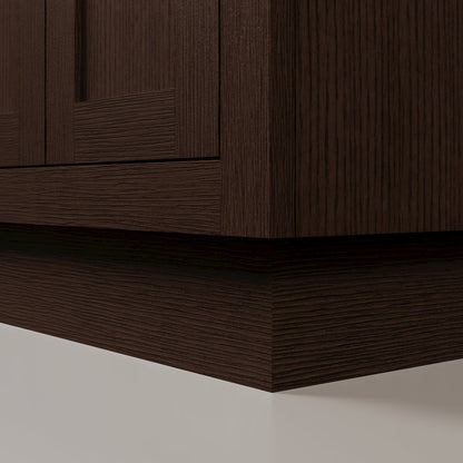 24 In. Single Sink Carrara White Marble Countertop Bath Vanity In Brown Oak