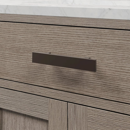 48 In. Single Sink Carrara White Marble Countertop Bath Vanity In Grey Oak