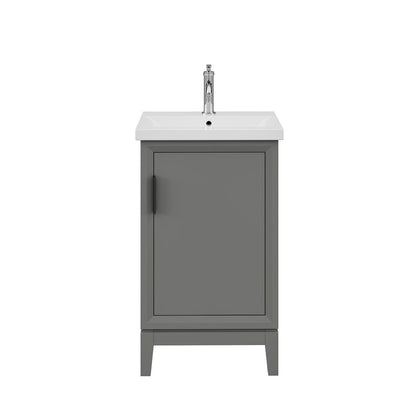 20 In. Integrated Ceramic Sink Top Bath Vanity in Cashmere Grey