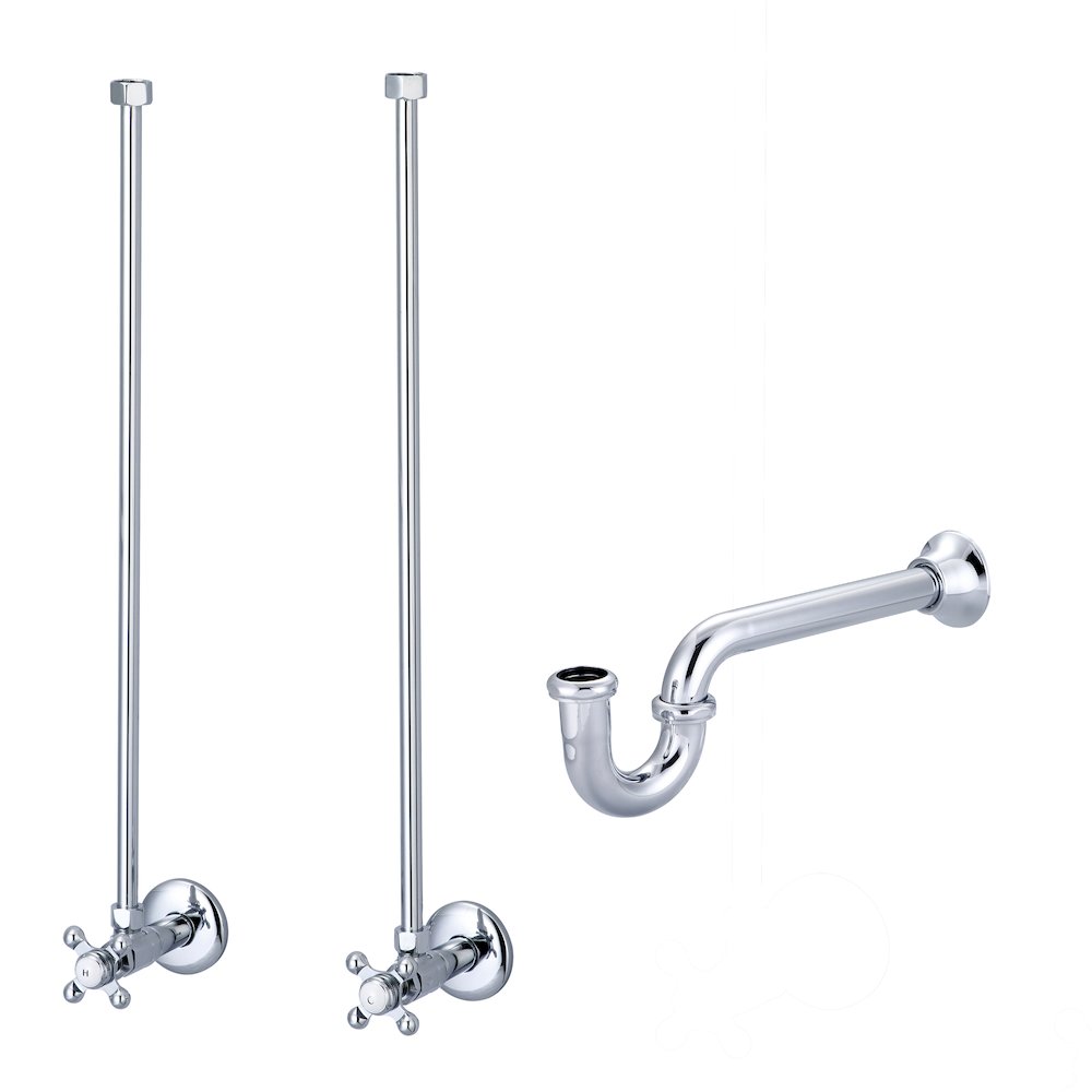 72 In. W. Double Wash Stand and P-Trap in Chrome Finish