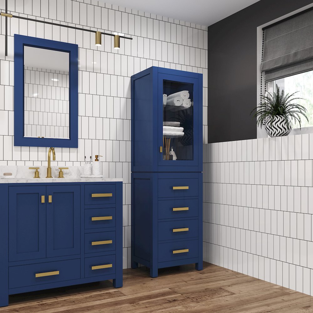 Free Standing Linen Cabinet in Monarch Blue
