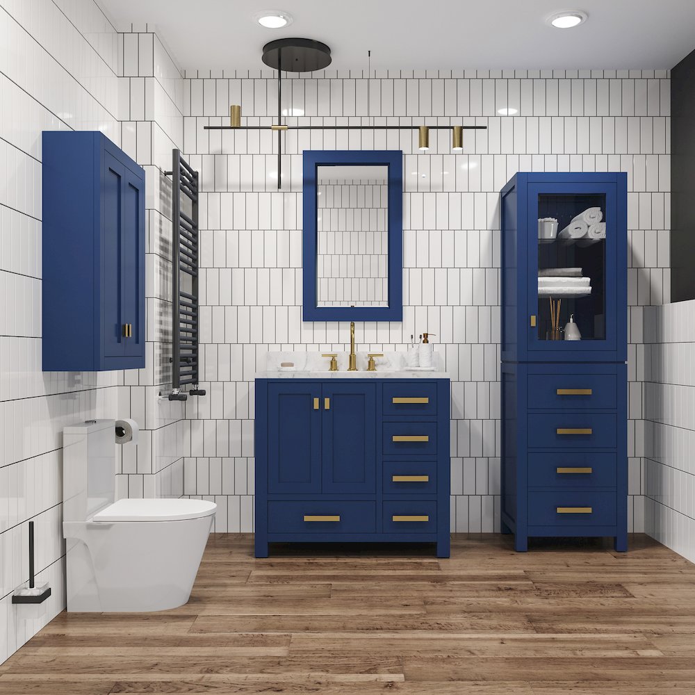 Free Standing Linen Cabinet in Monarch Blue
