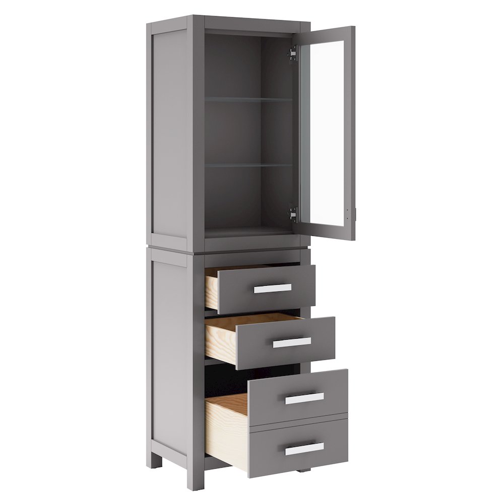 Free Standing Linen Cabinet in Cashmere Grey